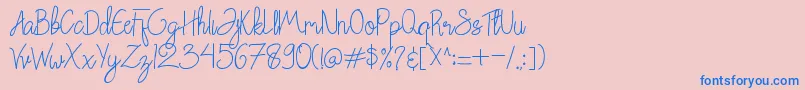 Chattagirie Bold-Schriftart – Blaue Schriften auf rosa Hintergrund