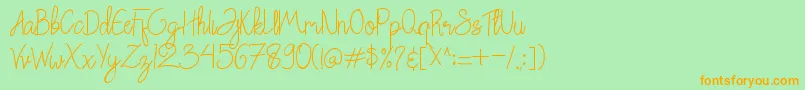 Chattagirie Bold Font – Orange Fonts on Green Background