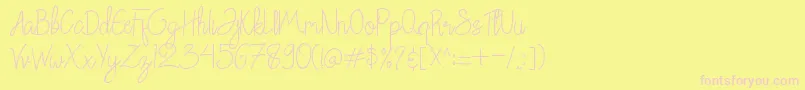 Chattagirie Bold Font – Pink Fonts on Yellow Background
