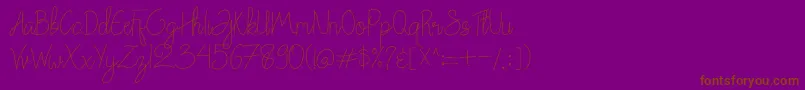 Chattagirie-Schriftart – Braune Schriften auf violettem Hintergrund