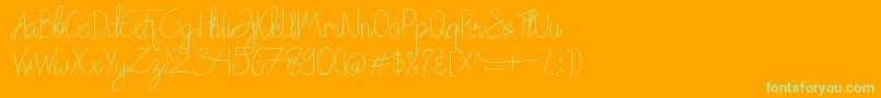 Шрифт Chattagirie – зелёные шрифты на оранжевом фоне