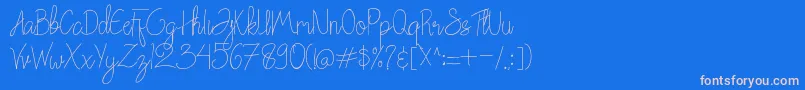 フォントChattagirie – ピンクの文字、青い背景