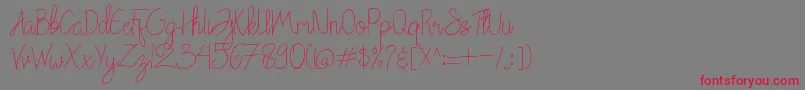 Chattagirie Font – Red Fonts on Gray Background