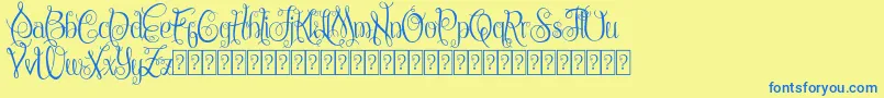 ChattelyneDemo Font – Blue Fonts on Yellow Background