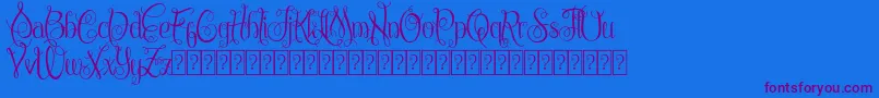 フォントChattelyneDemo – 紫色のフォント、青い背景