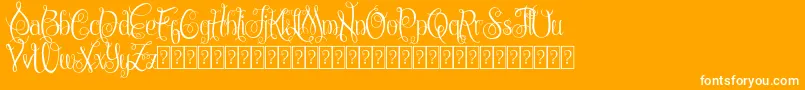 ChattelyneDemo-Schriftart – Weiße Schriften auf orangefarbenem Hintergrund
