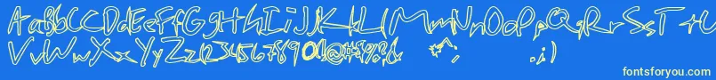 Шрифт CHEAP    – жёлтые шрифты на синем фоне