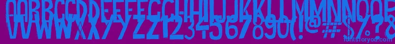 Fonte Cheap Potatoes Black Thin – fontes azuis em um fundo violeta