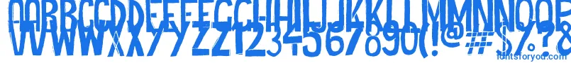 Fonte Cheap Potatoes Black Thin – fontes azuis em um fundo branco
