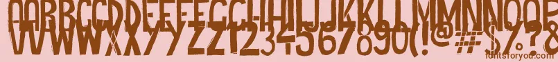 Czcionka Cheap Potatoes Black Thin – brązowe czcionki na różowym tle