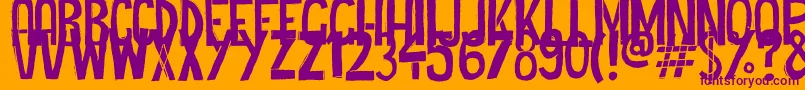 Cheap Potatoes Black Thin-Schriftart – Violette Schriften auf orangefarbenem Hintergrund