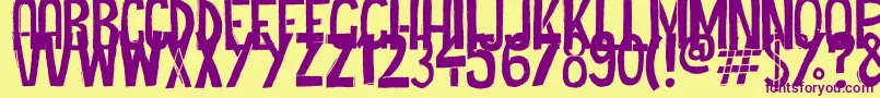Cheap Potatoes Black Thin-Schriftart – Violette Schriften auf gelbem Hintergrund