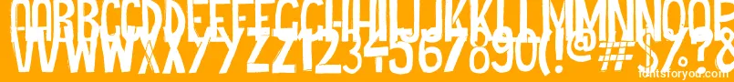 Cheap Potatoes Black Thin-Schriftart – Weiße Schriften auf orangefarbenem Hintergrund