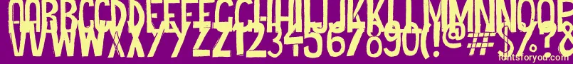 Fonte Cheap Potatoes Black Thin – fontes amarelas em um fundo roxo