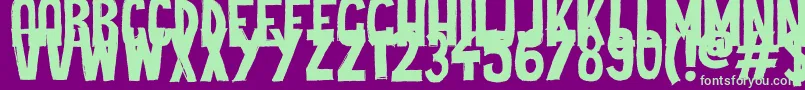 フォントCheap Potatoes Black – 紫の背景に緑のフォント