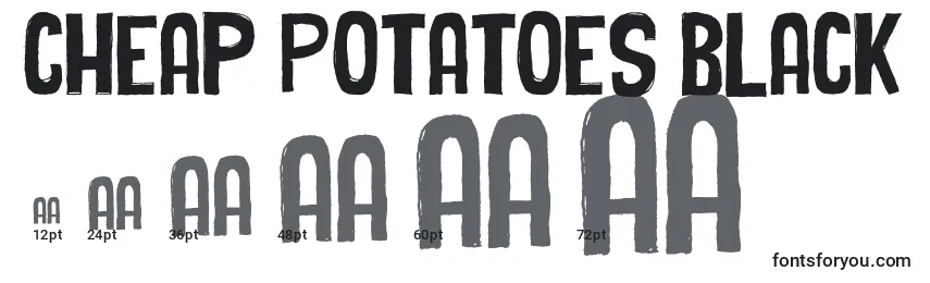 Größen der Schriftart Cheap Potatoes Black