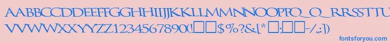 Bathingbeauty66RegularTtcon-fontti – siniset fontit vaaleanpunaisella taustalla