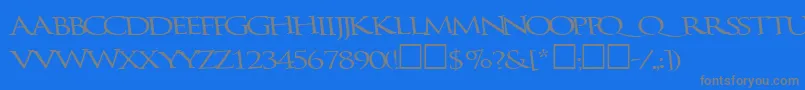 Bathingbeauty66RegularTtcon-Schriftart – Graue Schriften auf blauem Hintergrund