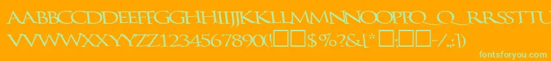 Bathingbeauty66RegularTtcon-Schriftart – Grüne Schriften auf orangefarbenem Hintergrund