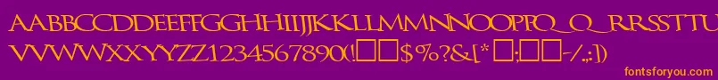 Bathingbeauty66RegularTtcon-Schriftart – Orangefarbene Schriften auf violettem Hintergrund