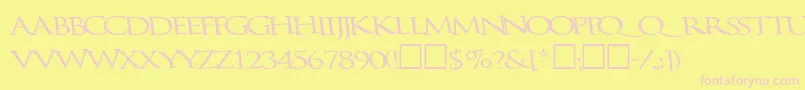 Czcionka Bathingbeauty66RegularTtcon – różowe czcionki na żółtym tle