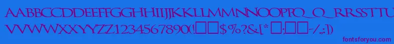 Bathingbeauty66RegularTtcon Font – Purple Fonts on Blue Background