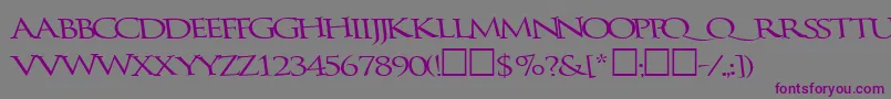 Bathingbeauty66RegularTtcon-Schriftart – Violette Schriften auf grauem Hintergrund