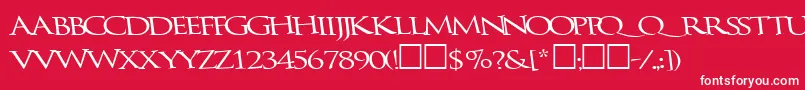 Czcionka Bathingbeauty66RegularTtcon – białe czcionki na czerwonym tle