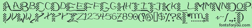 Chech    Font – Black Fonts on Green Background