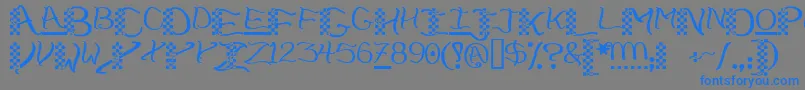 フォントChech    – 灰色の背景に青い文字