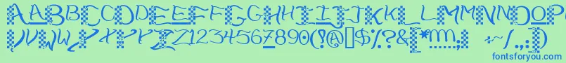 Chech    Font – Blue Fonts on Green Background