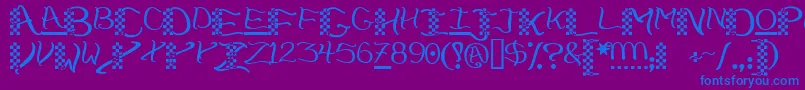 Chech    Font – Blue Fonts on Purple Background