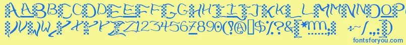 Chech    Font – Blue Fonts on Yellow Background