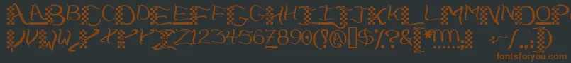 Chech   -fontti – ruskeat fontit mustalla taustalla