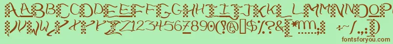 Chech    Font – Brown Fonts on Green Background