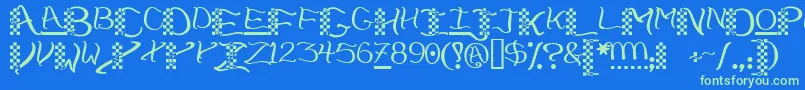 Chech    Font – Green Fonts on Blue Background
