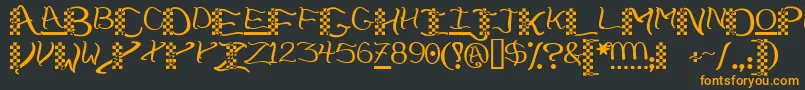 Chech    Font – Orange Fonts on Black Background