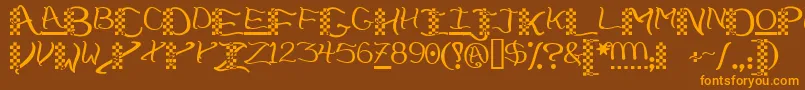 More about Chech Font Chech Font – Orange Fonts on Brown Background