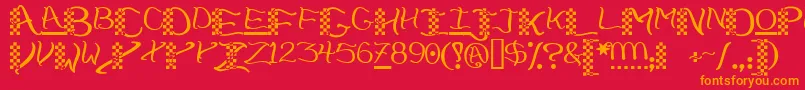 Chech    Font – Orange Fonts on Red Background