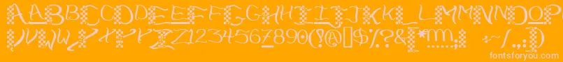 Chech    Font – Pink Fonts on Orange Background