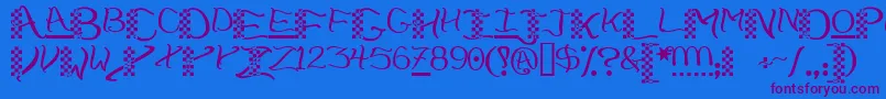 Chech    Font – Purple Fonts on Blue Background