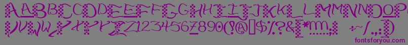 Chech    Font – Purple Fonts on Gray Background