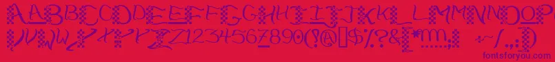 Chech    Font – Purple Fonts on Red Background