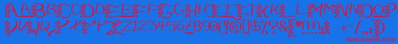 Chech    Font – Red Fonts on Blue Background