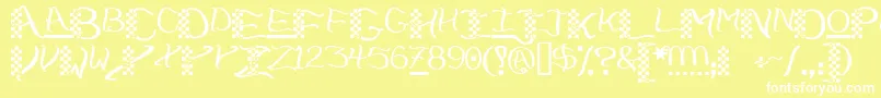 Chech    Font – White Fonts on Yellow Background