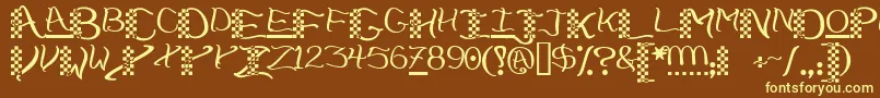 Chech    Font – Yellow Fonts on Brown Background