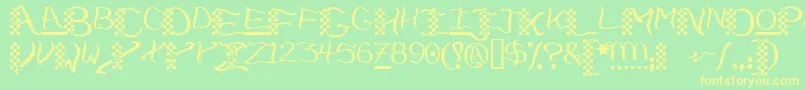 Chech    Font – Yellow Fonts on Green Background