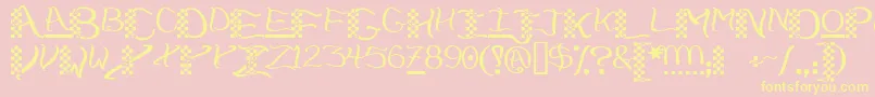 Chech    Font – Yellow Fonts on Pink Background