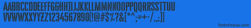 CheddarGothic Stencil Font – Black Fonts on Blue Background