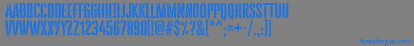 CheddarGothic Stencil-Schriftart – Blaue Schriften auf grauem Hintergrund